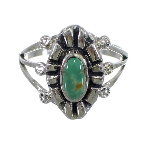 Turquoise Authentic Sterling Silver Ring Size 5-3/4 AX61221